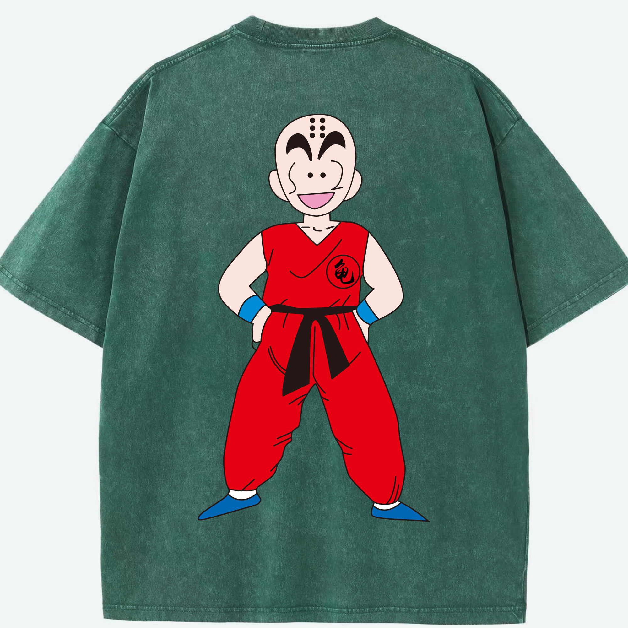 （画像用） ドラゴンボール クリリン DRAGON BALL krillin 綿100% ヴィンテージ風 半袖Tシャツ（背面プリント）